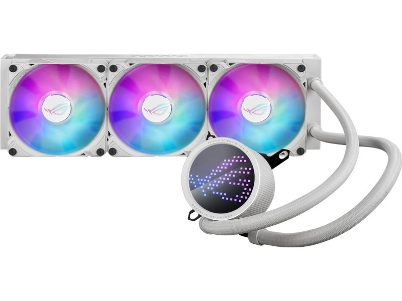 ASUS ROG Wasserkühlung Ryuo III 360 ARGB White Edition All-in-One Flüssig-CPU-Kühler mit Anime Matrix-OLED und ROG ARGB Lüftern
