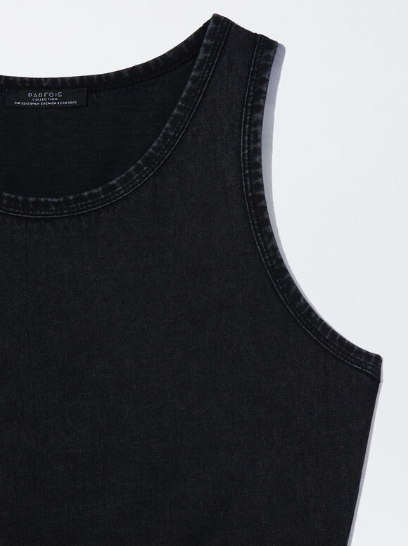 Top cropped de algodão - Preto