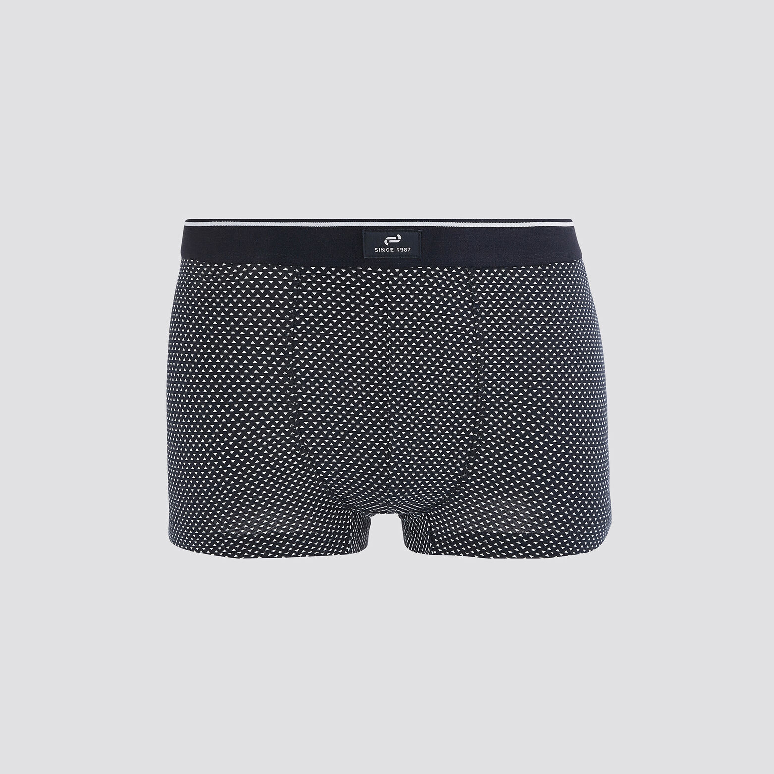 Lot de 5 boxers micromotifs coton issu de l'agri. Bleu foncé