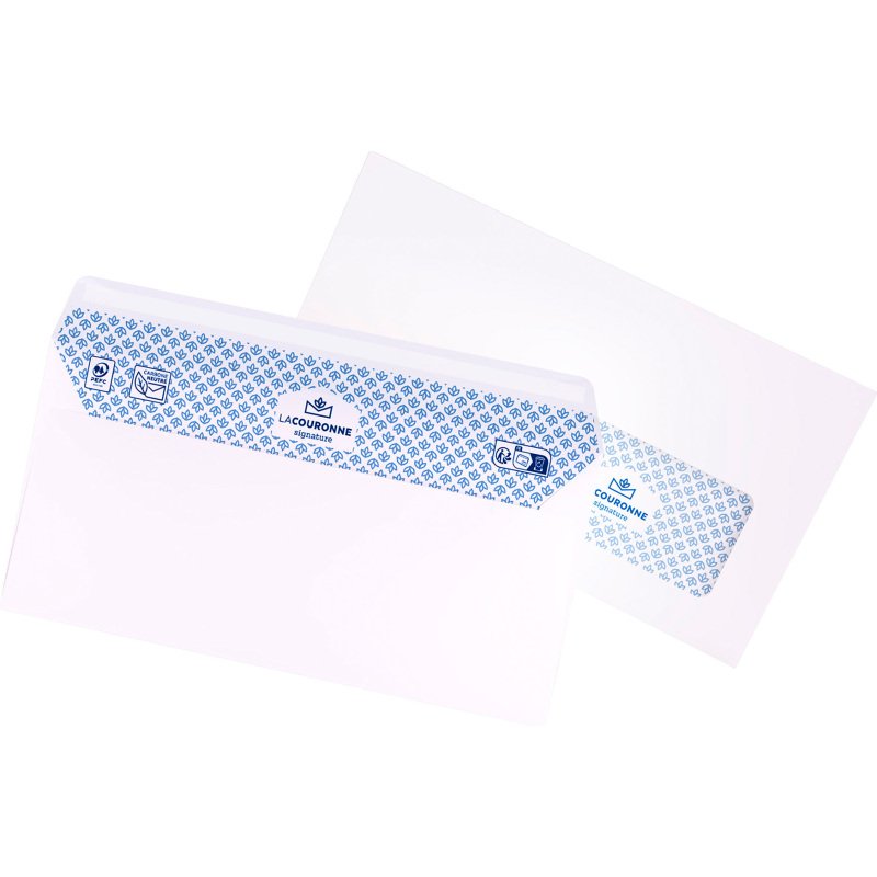 Enveloppe La Couronne 90 g/m² avec bande protectrice blanche - Boîte de 200