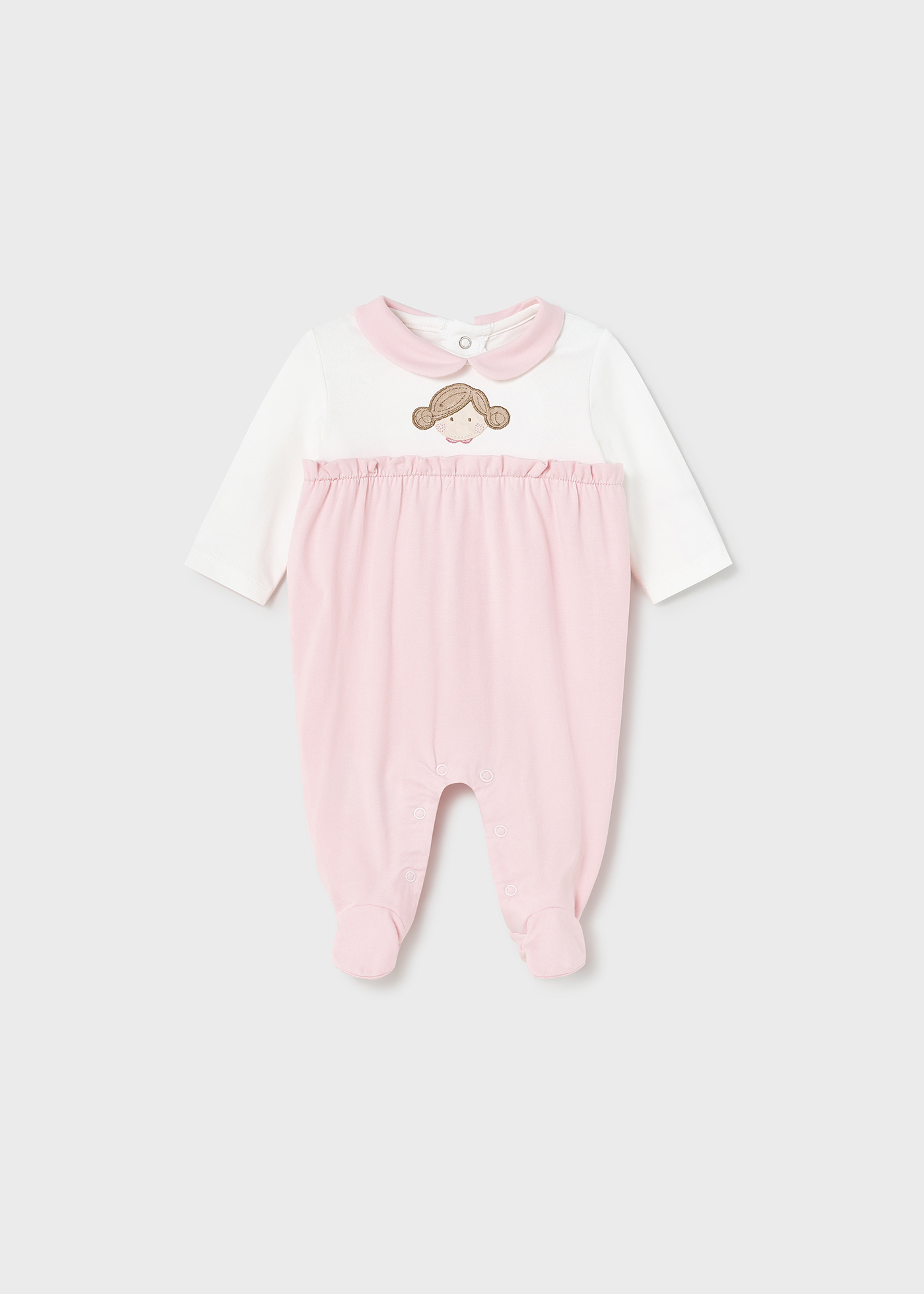 Conjunto de 2 pijamas com gola de algodão sustentável para recém-nascido
