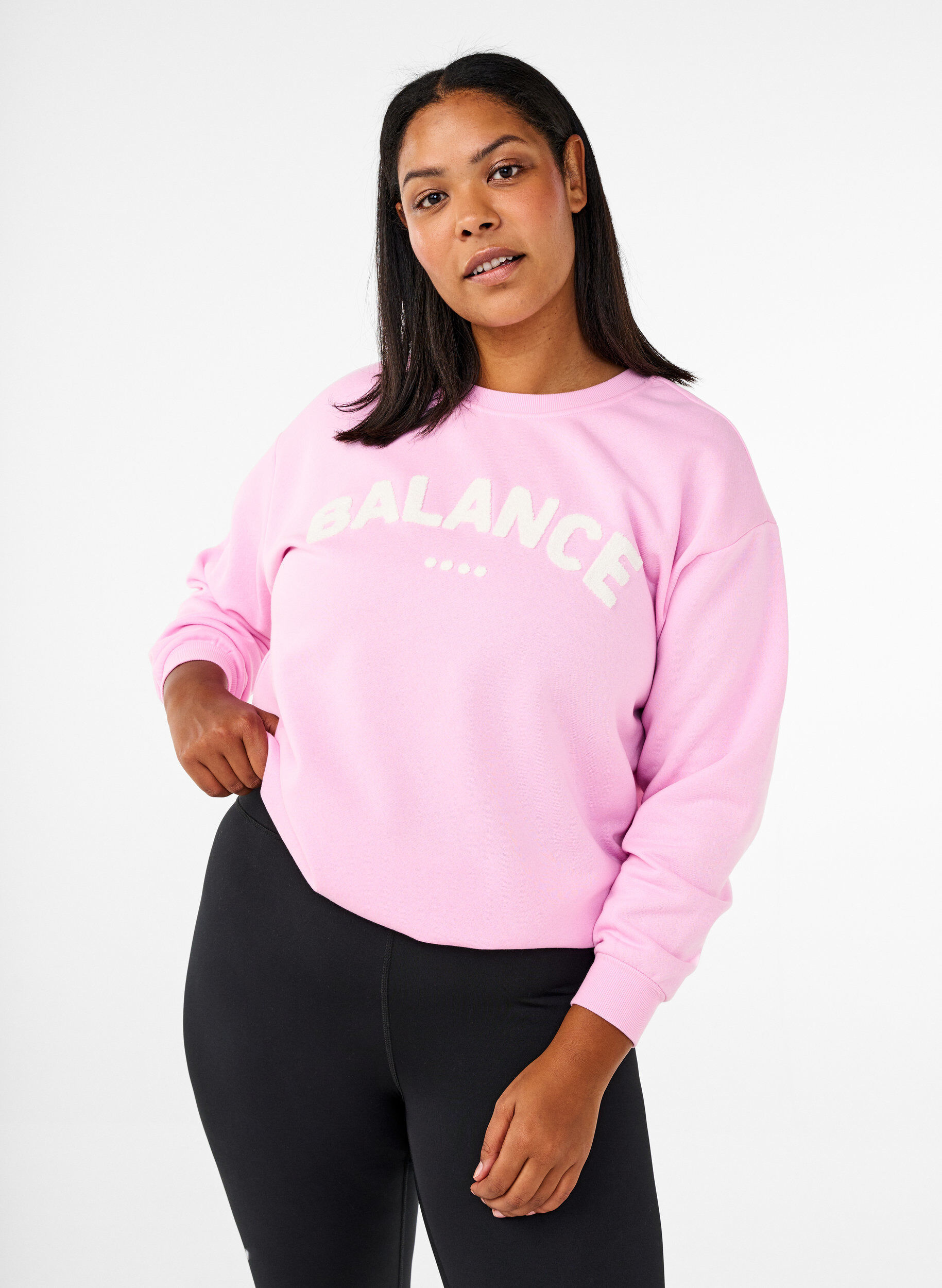 Sweatshirt med tekst i frotté
