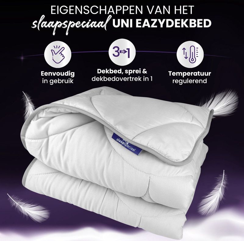 Slaapspeciaal - Cloudtouch - Dekbed - Antiallergisch - Lits-Jumeaux - 240x220 cm - Ultra Soft Imitatie Dons
