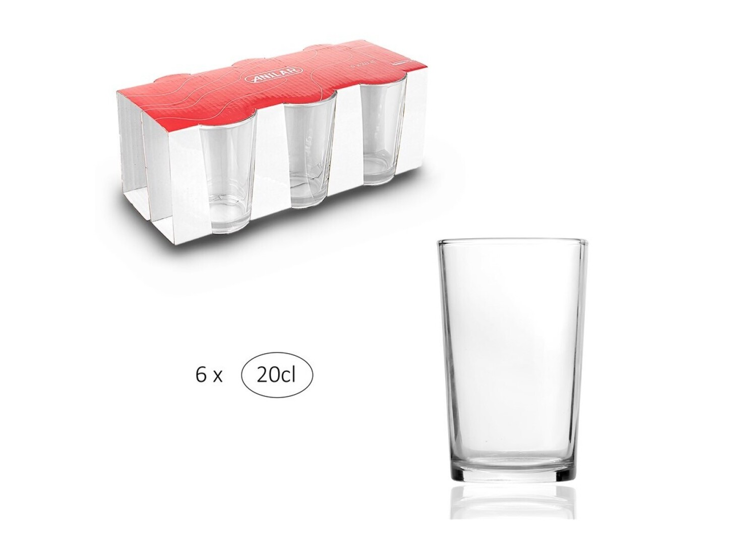 CONJUNTO 6 COPOS ANILAR 20CL