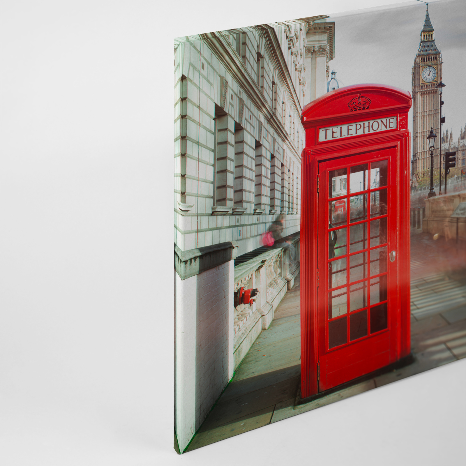 Leinwandbild TELEFONZELLE - rot - 90x60 cm