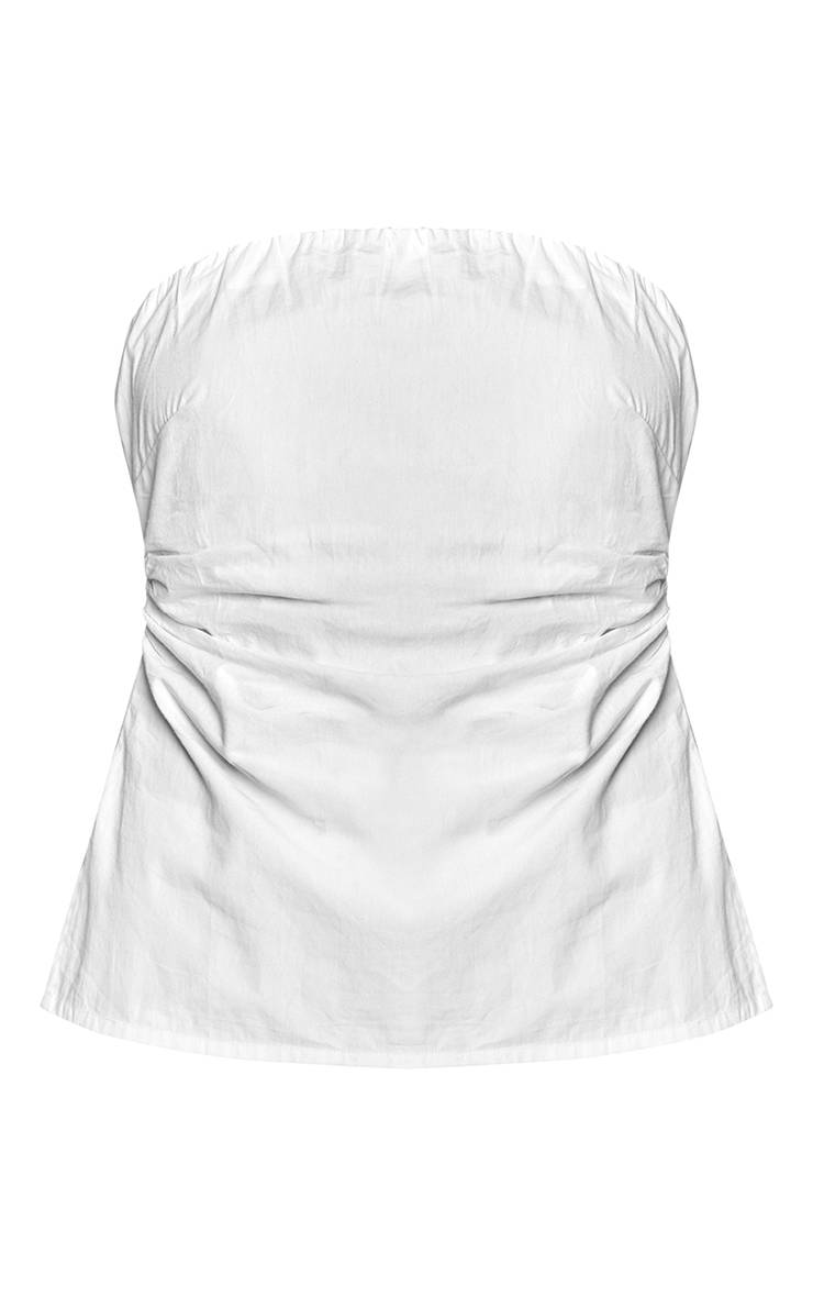 Blanc Top Bandeau Ajusté En Coton Ensemble Coordonné