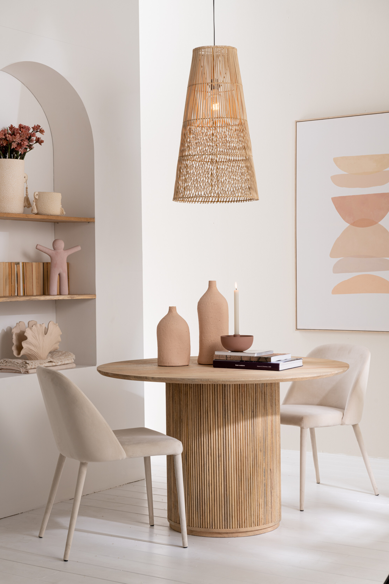 Eettafel Vincent mangohout Ø120 cm naturel