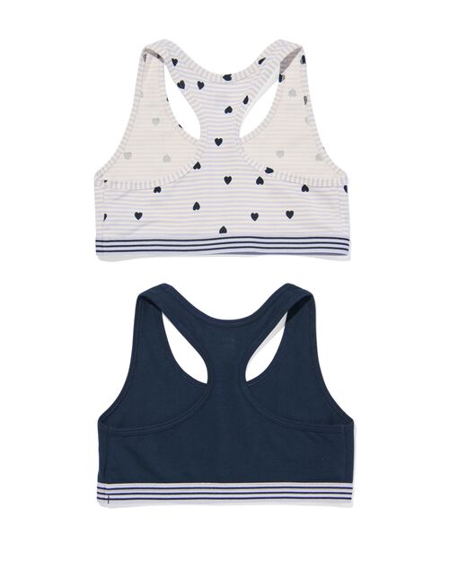 2 croptops enfant coton stretch bleu foncé