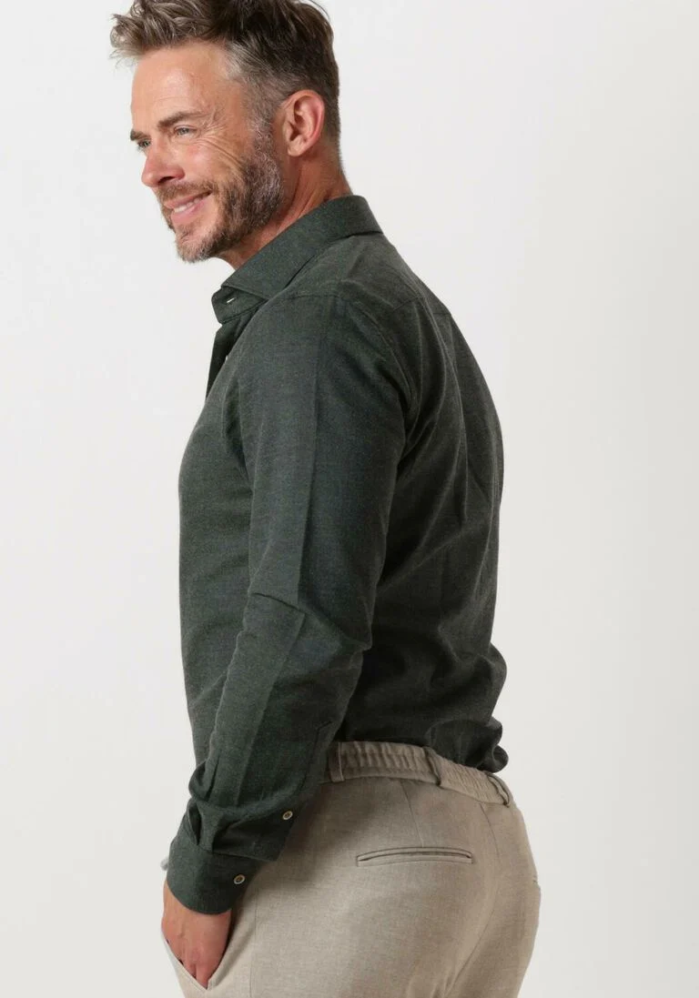 PROFUOMO groene profuomo casual overhemd twill brush