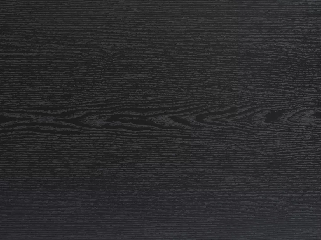 Table à manger 8 personnes placage chêne et métal - Noir - LINIOMA
