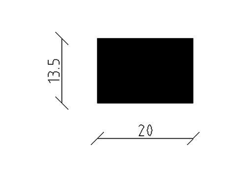 Konsta rechthoekige strip, ruw grenen, 13,5x20x900 mm