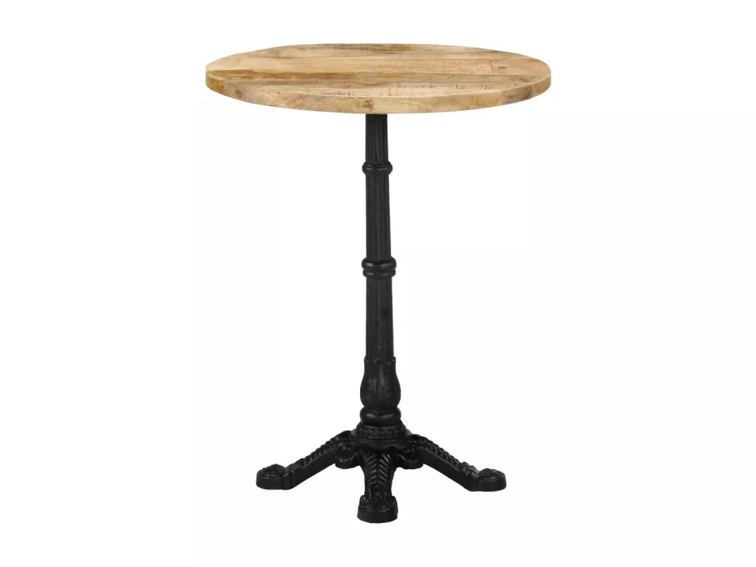 Table de bistro Ø60x76 cm Bois de manguier brut