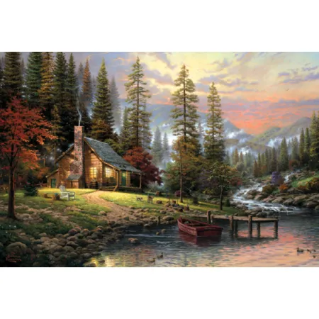Schmidt Spiele Puzzle - Thomas Kinkade Haus in den Bergen, 500 Teile