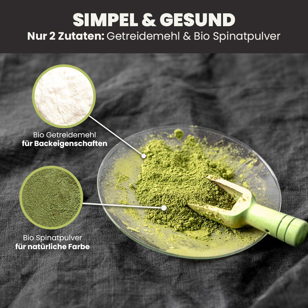 SANUUS® VegiX Weizenmehl 550 mit natürlichem Spinatpulver