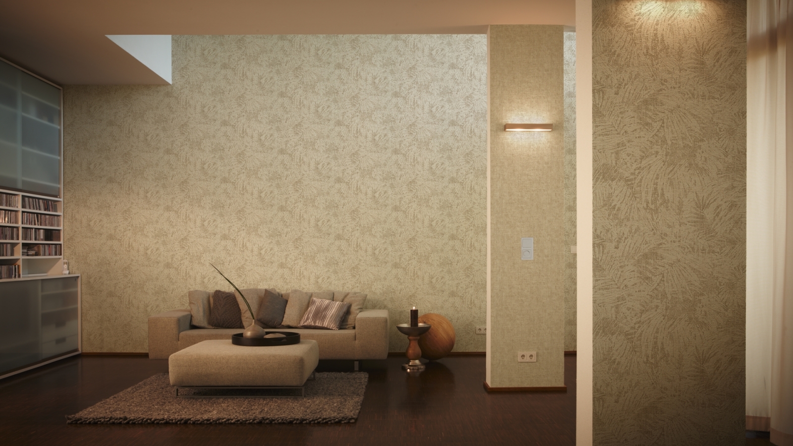 Vliestapete BORNEO - hellbraun Metallic - 10 Meter