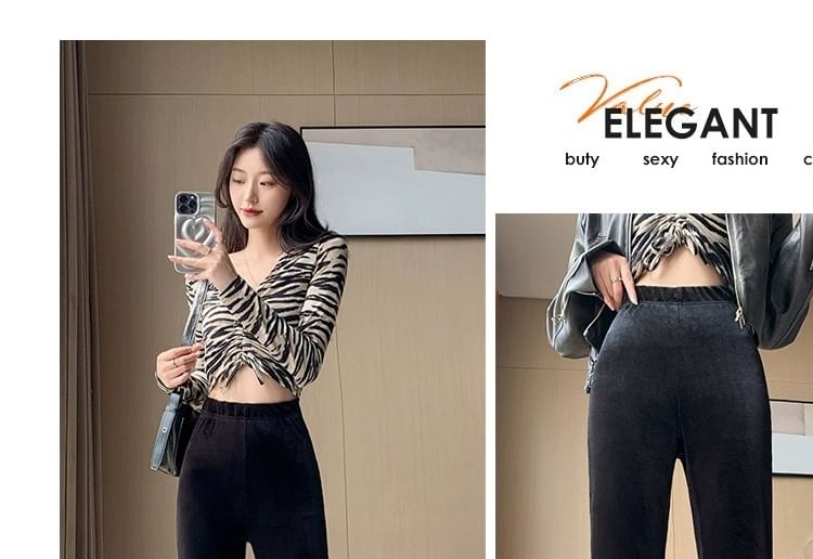 Magimomo - High Rise Velvet Bootcut Pants (diverse ontwerpen)