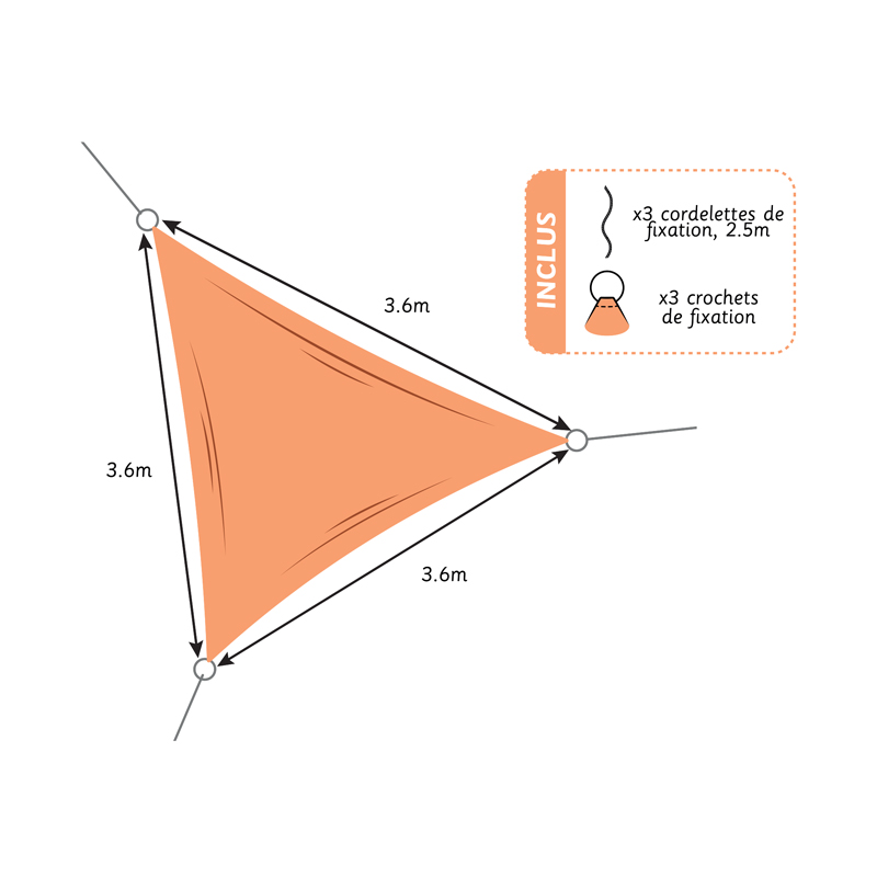 Voile d'ombrage triangulaire