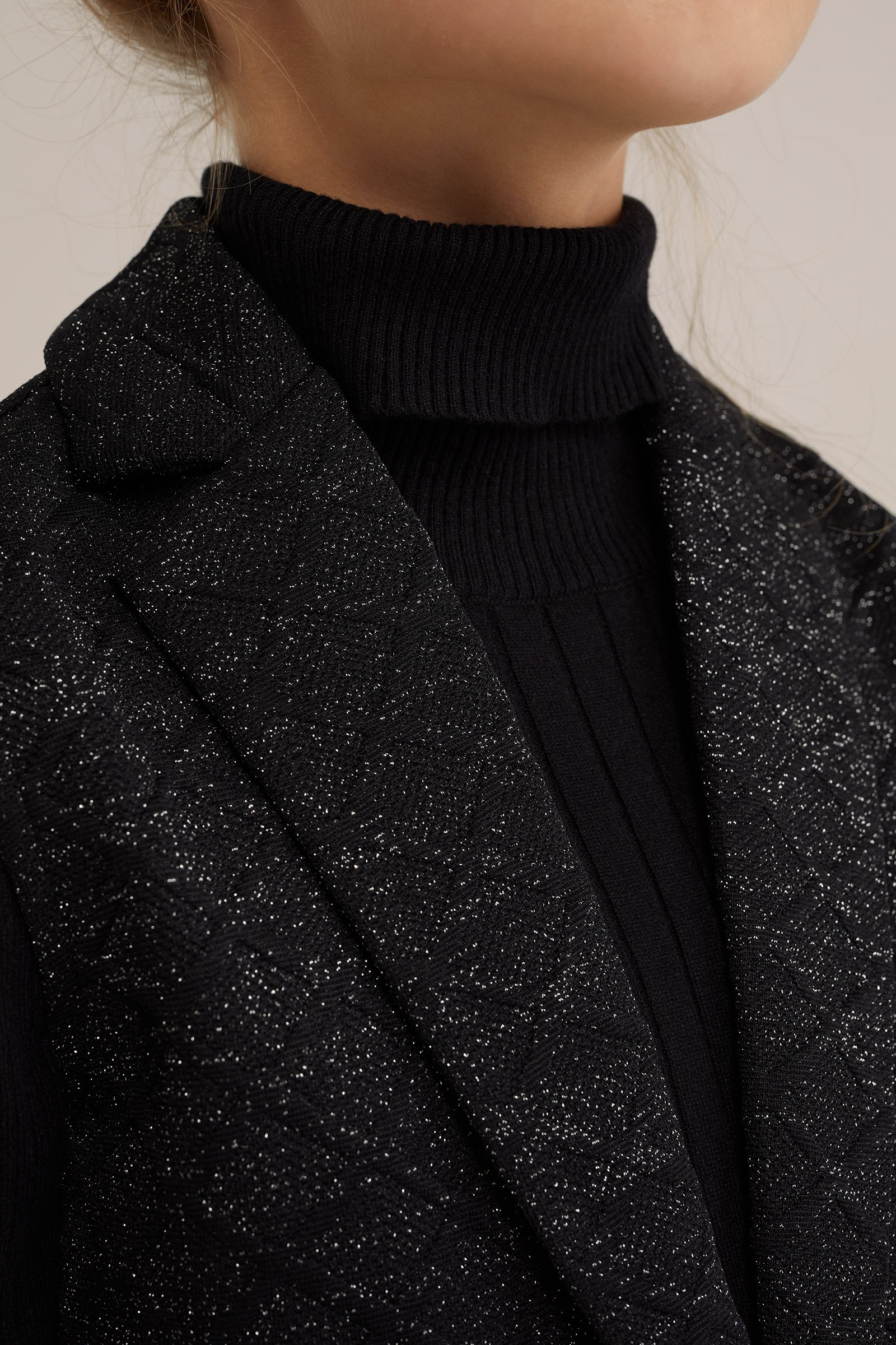 Meisjes gilet met glittergaren WE Fashion Zwart