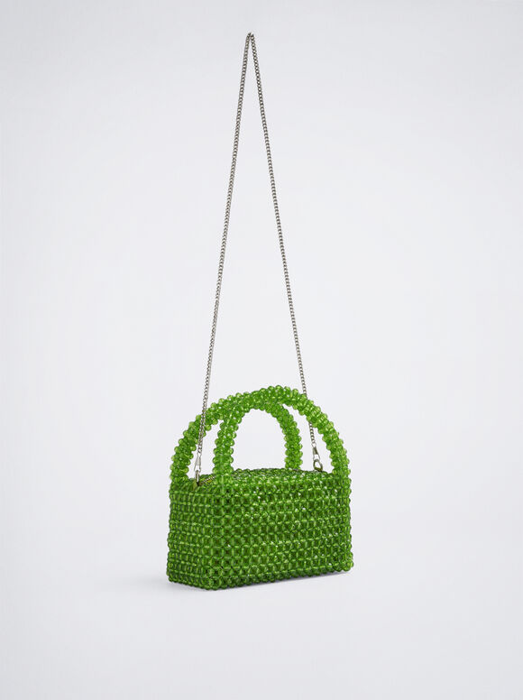 Bolso De Fiesta Con Abalorios - Verde