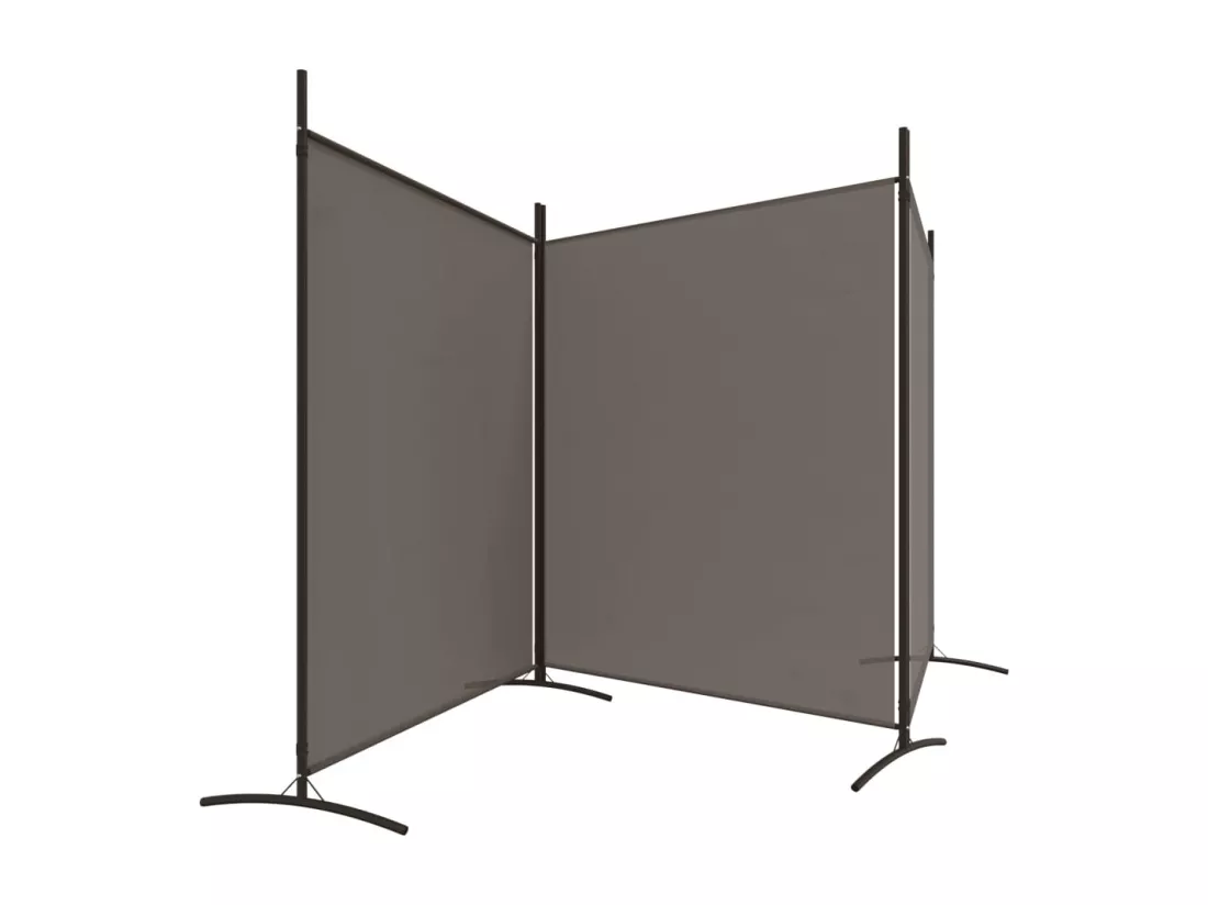 Cloison de séparation 3 panneaux Anthracite 525x180 cm Tissu