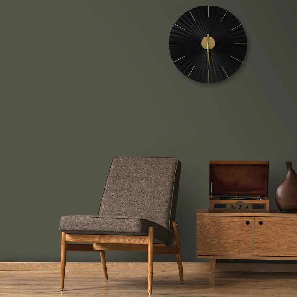 Art for the Home Klok Luxe zwart en goud Hangende Klok Origami 59cm