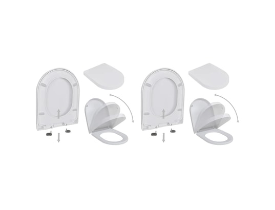 VIDAXL - Abattant wc avec frein de chute 2 pcs plastique blanc