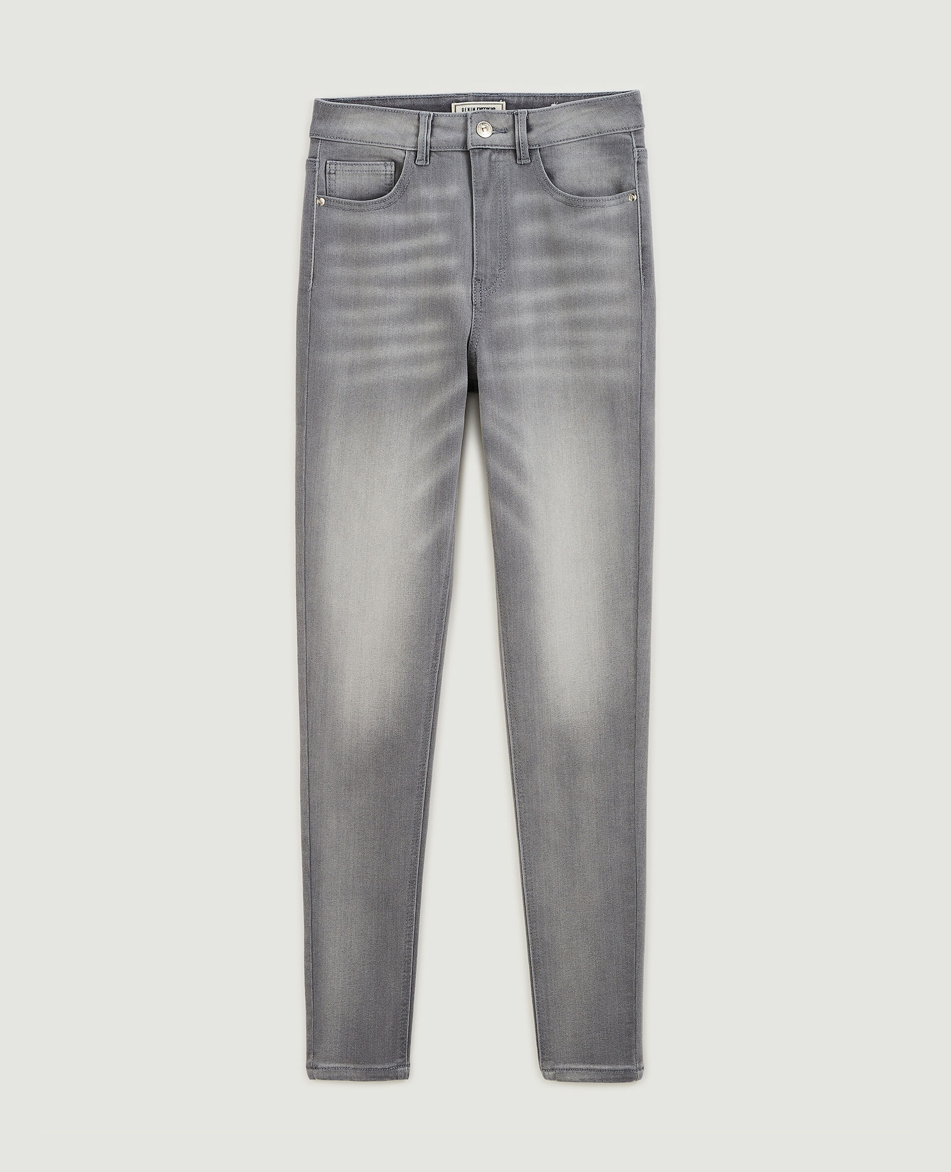 Jean skinny taille haute - Gris clair