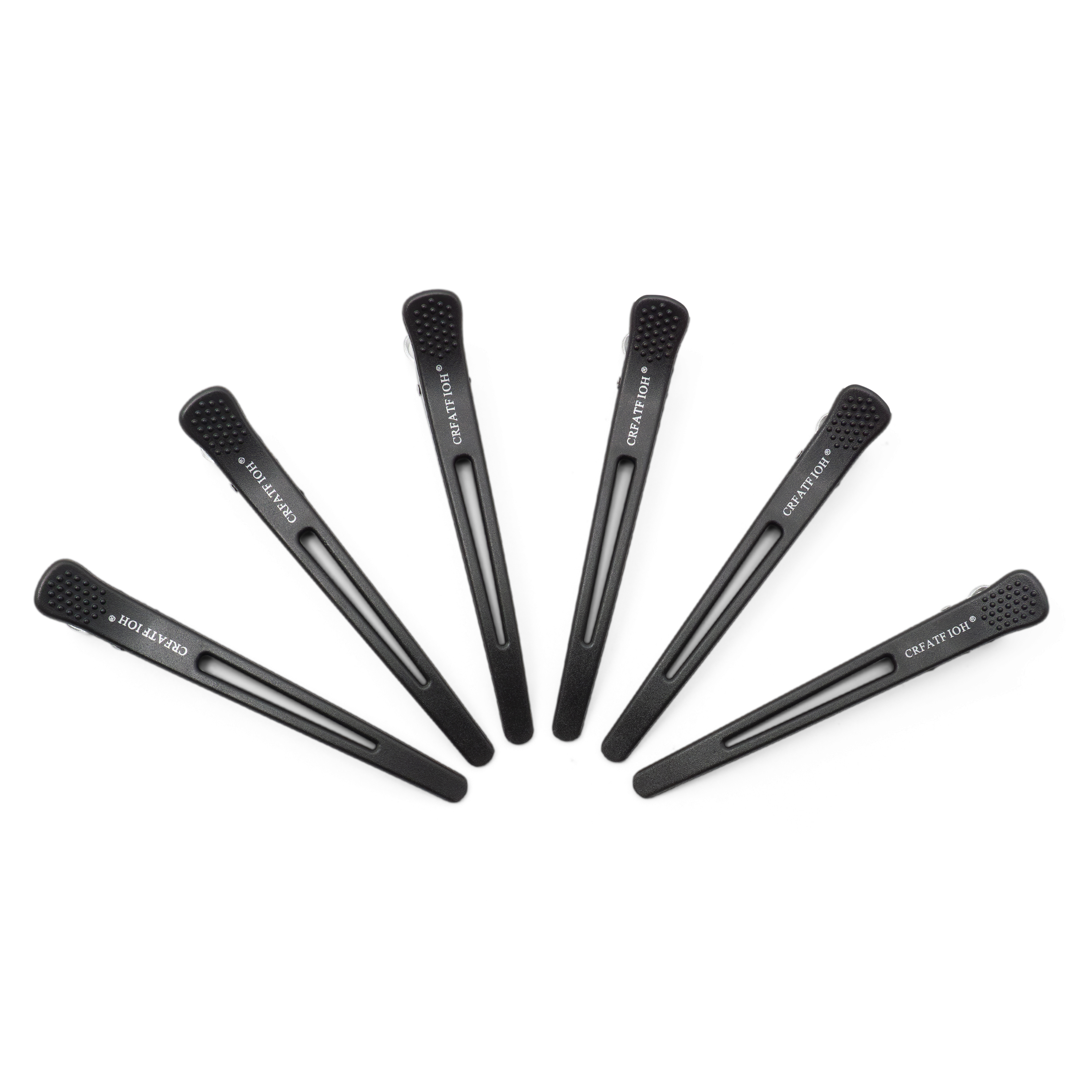 (6er Set) Haar Abteilclips Coiffeur Haarspangen Abtrenn Klammern - Schwarz