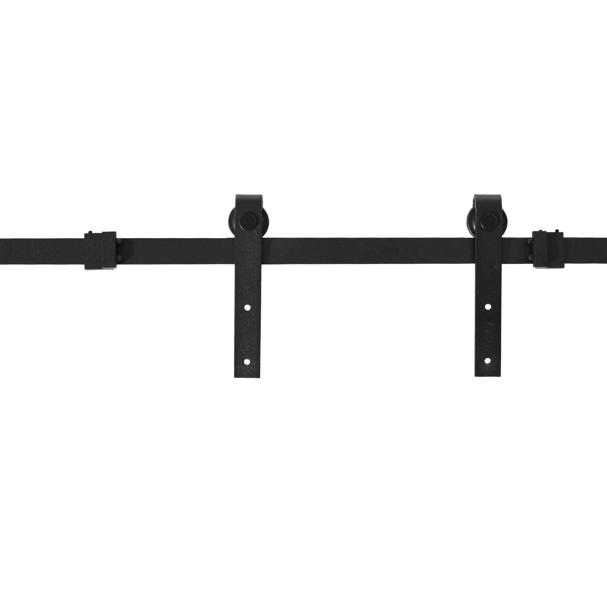 HOMCOM Schiebetürsystem Geeignet für Schrank, TV-Stände und mehr, Schiebetür-Kit, Geeignet für verschiedene Türpaneele Schwarz 183 x 0,6 x 18 cm (BxTxH)