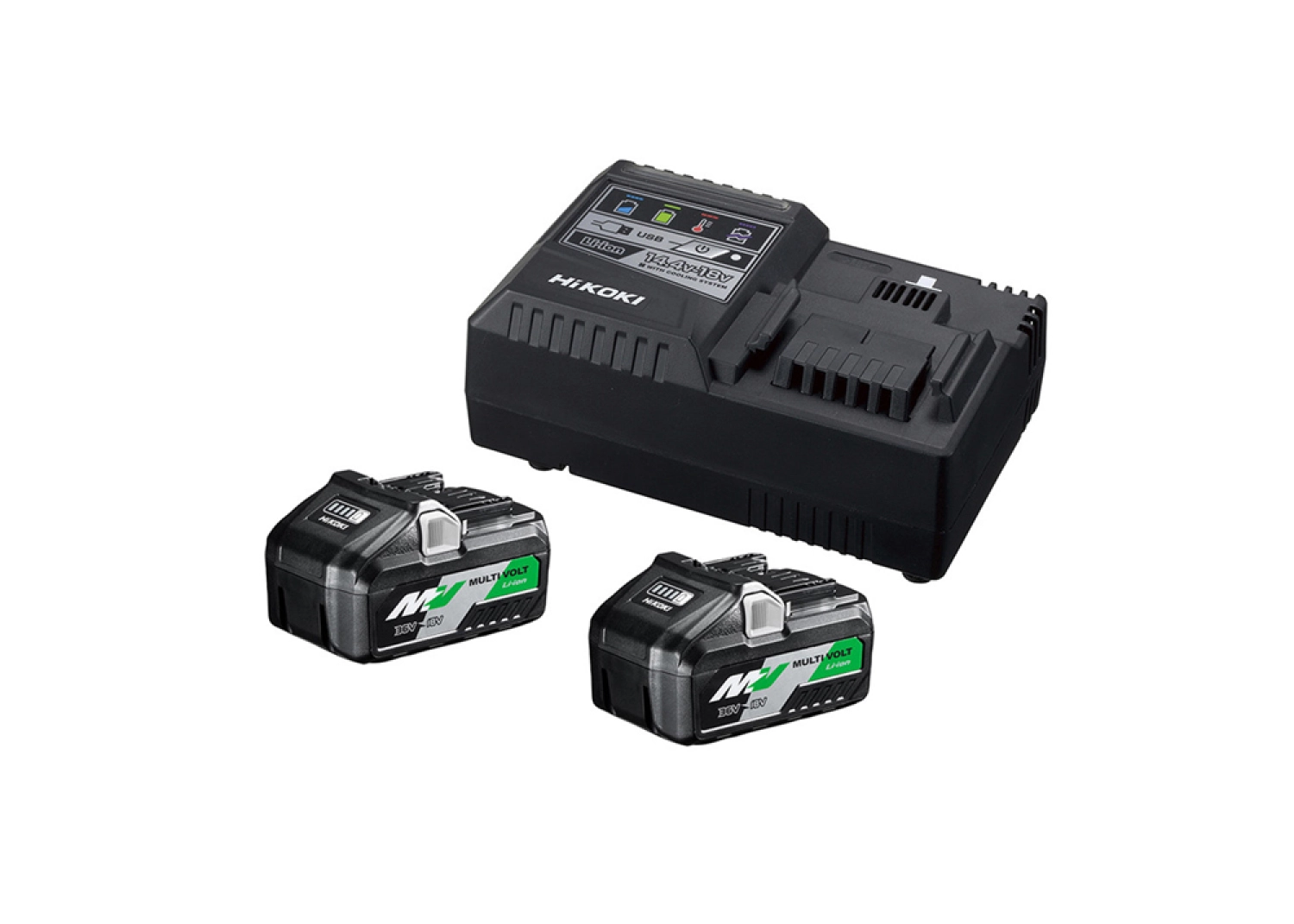 HiKOKI UC18YSL3WFZ 36V Li-Ion MultiVolt Li-Ion accu Starterset (2x 8,0Ah) incl. lader