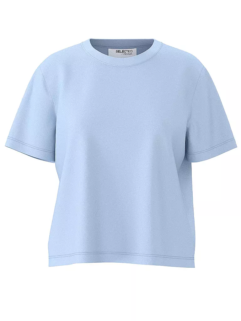 SELECTED FEMME T-Shirt Boxy Fit SLFESSENTIAL hellblau