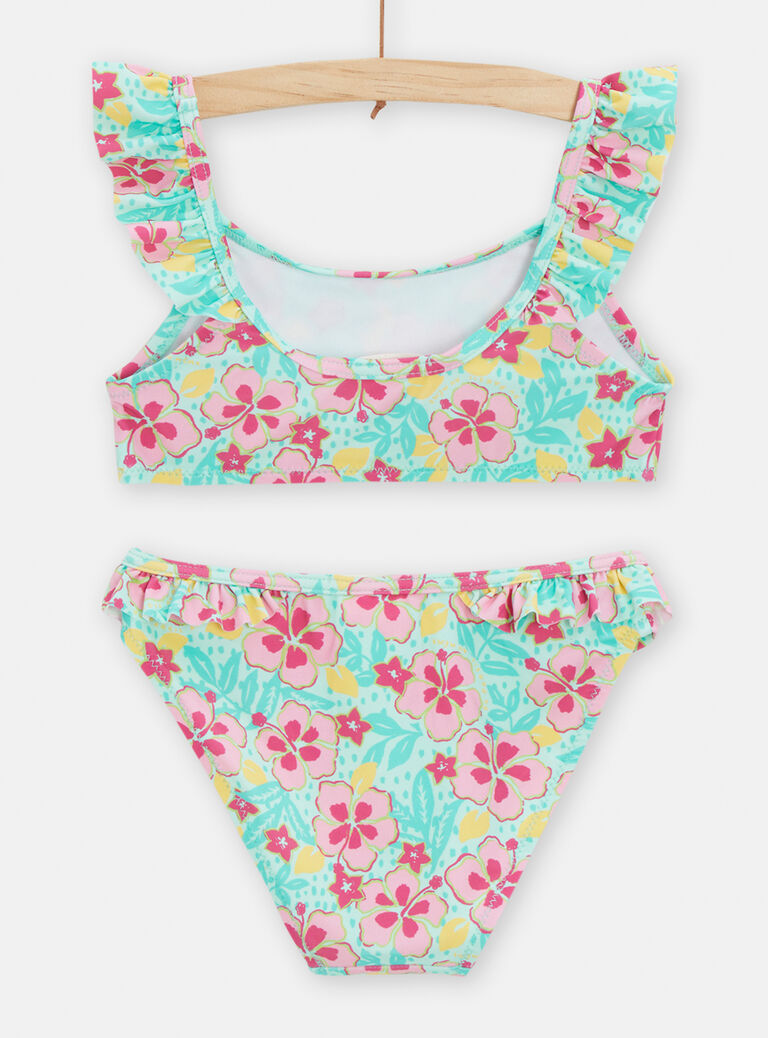 Maillot de bain 2 pièces turquoise pour fille