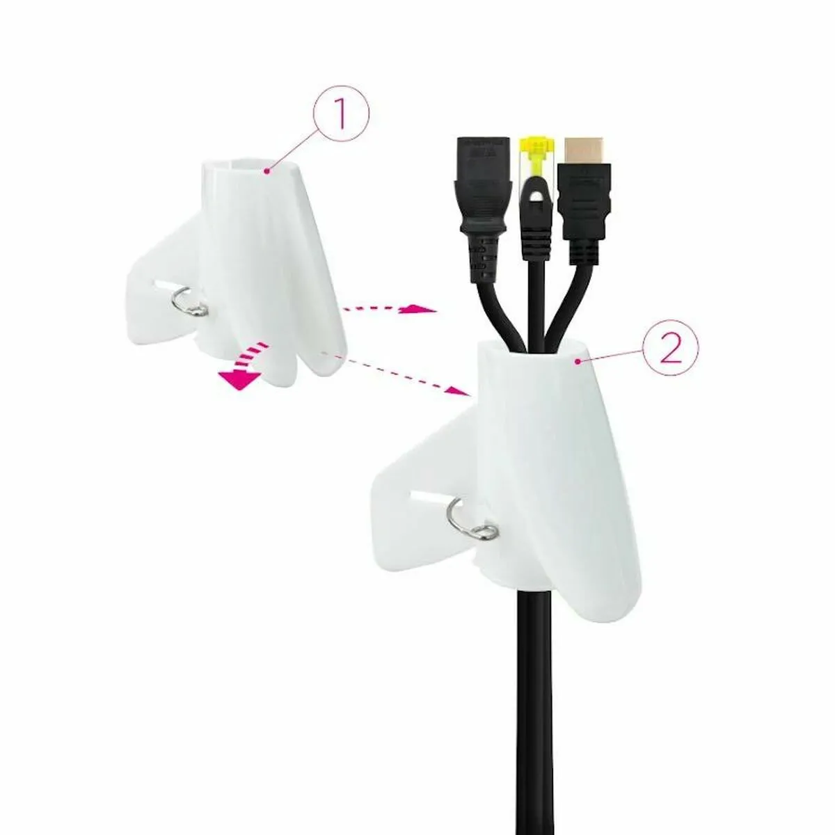 Nanocable Organisateur de câbles 10.36.0003-W - Blanc