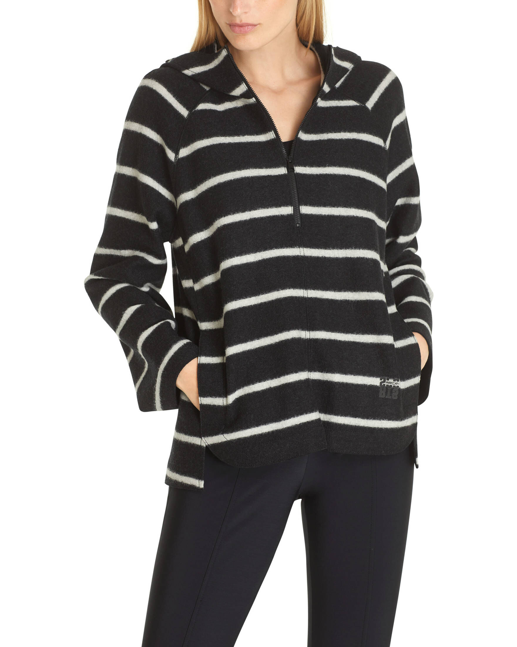 Marc Cain| Damen Wollpullover mit Kapuze