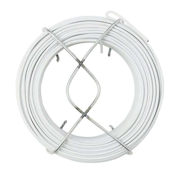 Fil d'acier revêtement PVC Blanc Diall ø1.4 mm, 50 m
