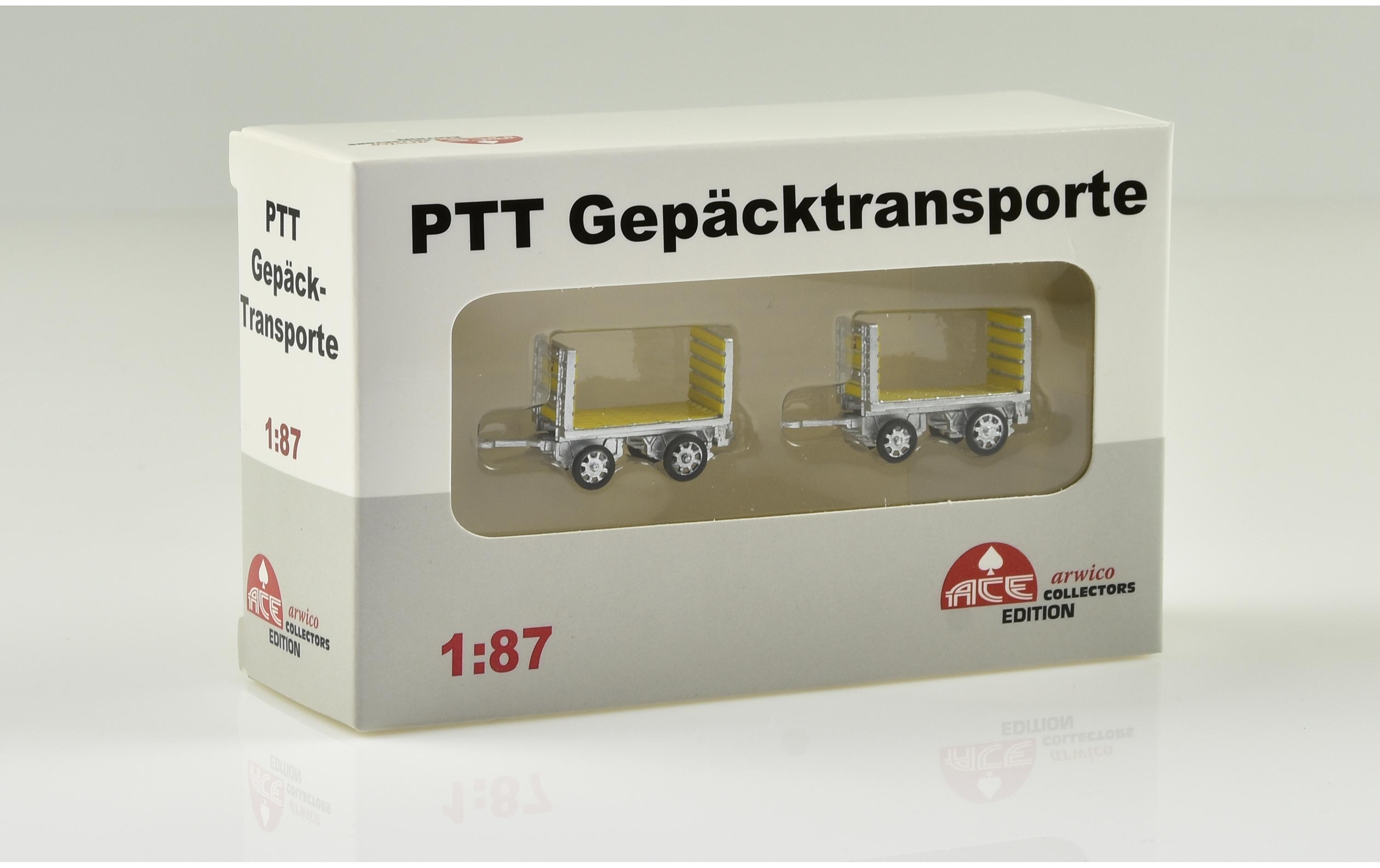Anhänger PTT Gepäckwagen 2er Set 1:87H0 Gepäckwagen Modell