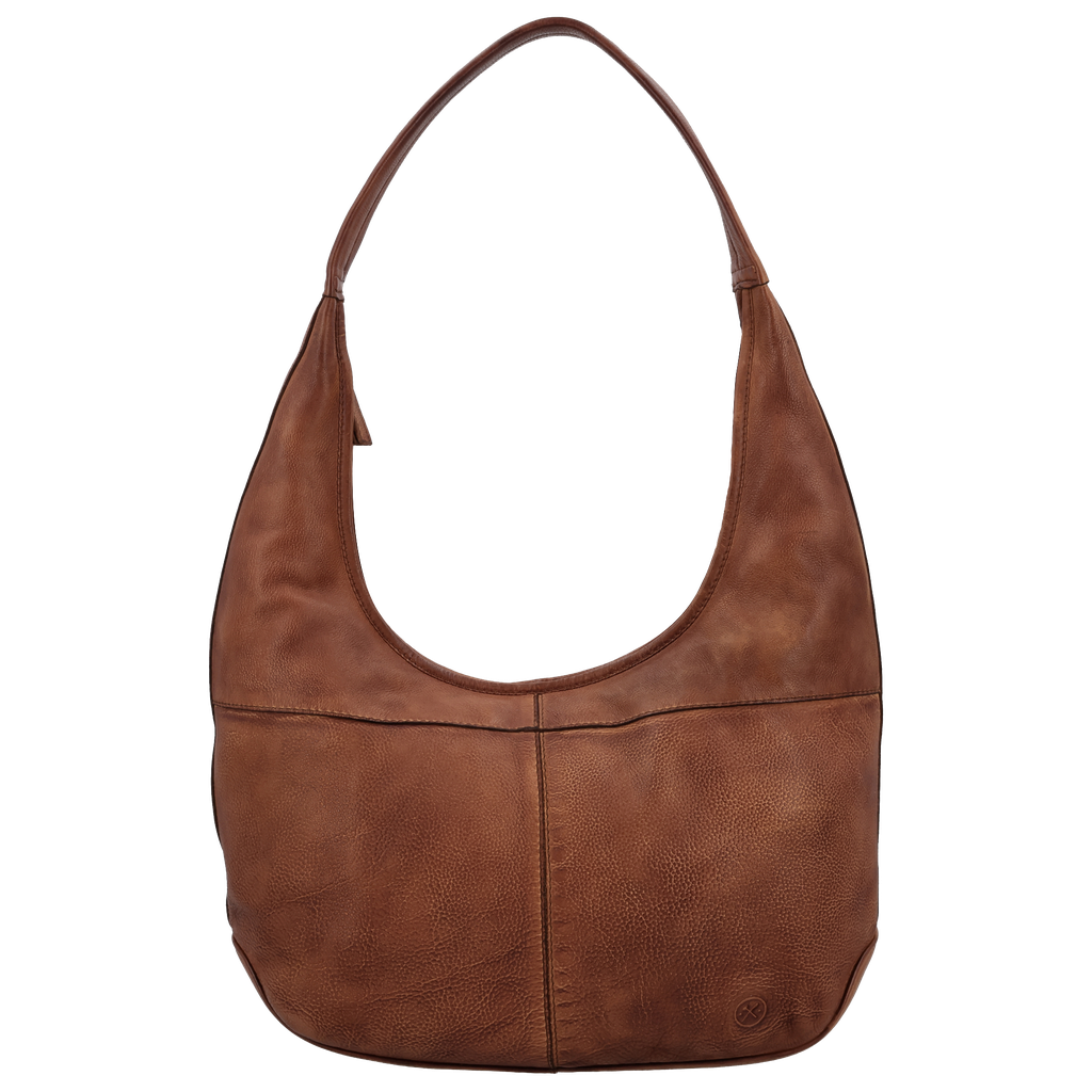 Hide & Stitches Paint Rock Schoudertas Halve Maan Cognac