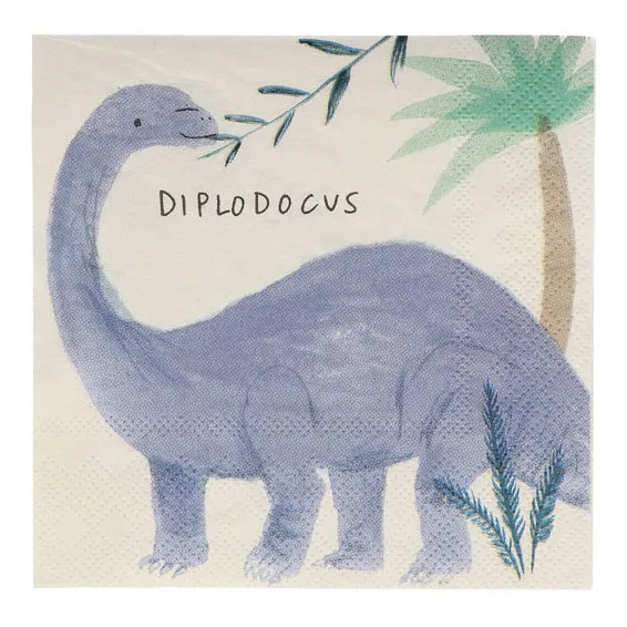 Meri Meri Serviettes en papier Dinosaures - Set de 16