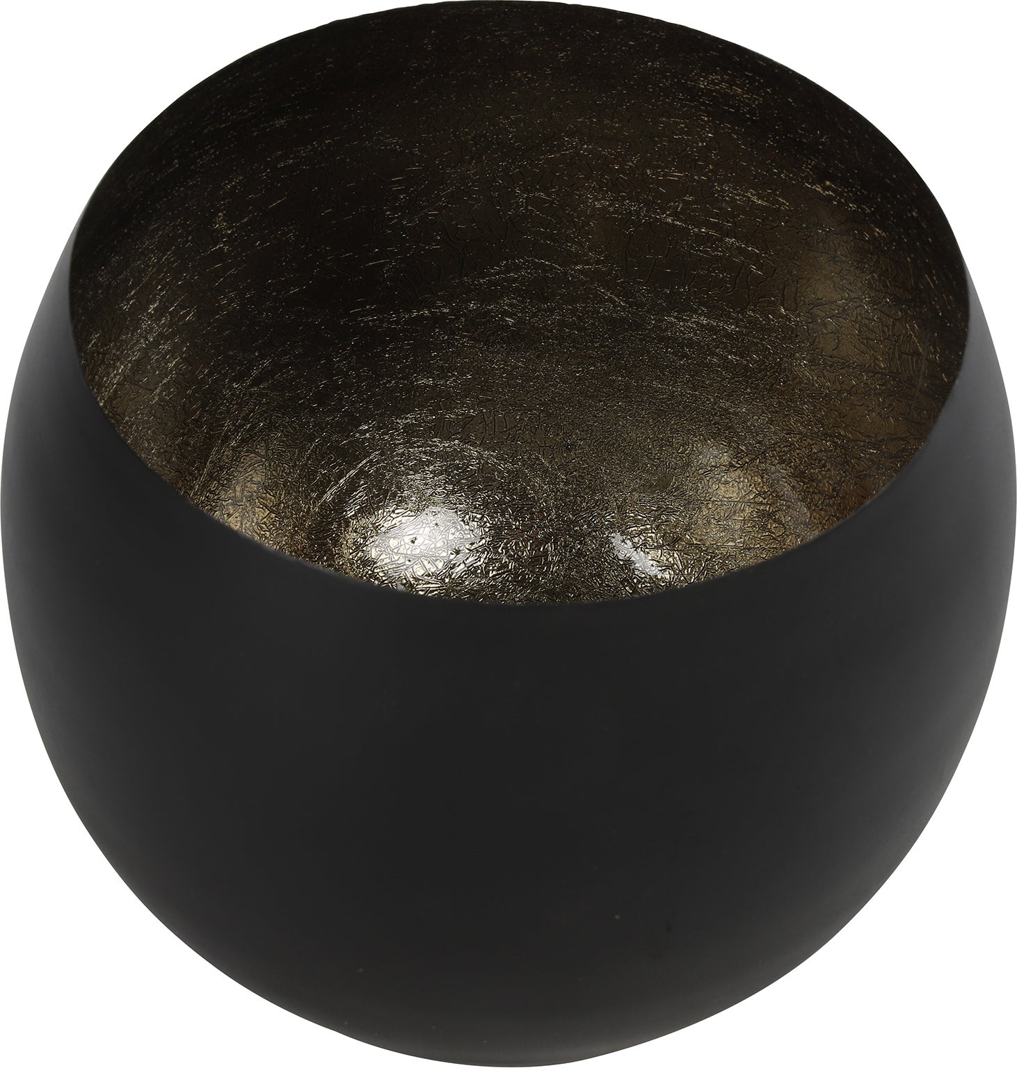 Countryfield waxinelichthouder Eggy zwart D 20 H 20 cm