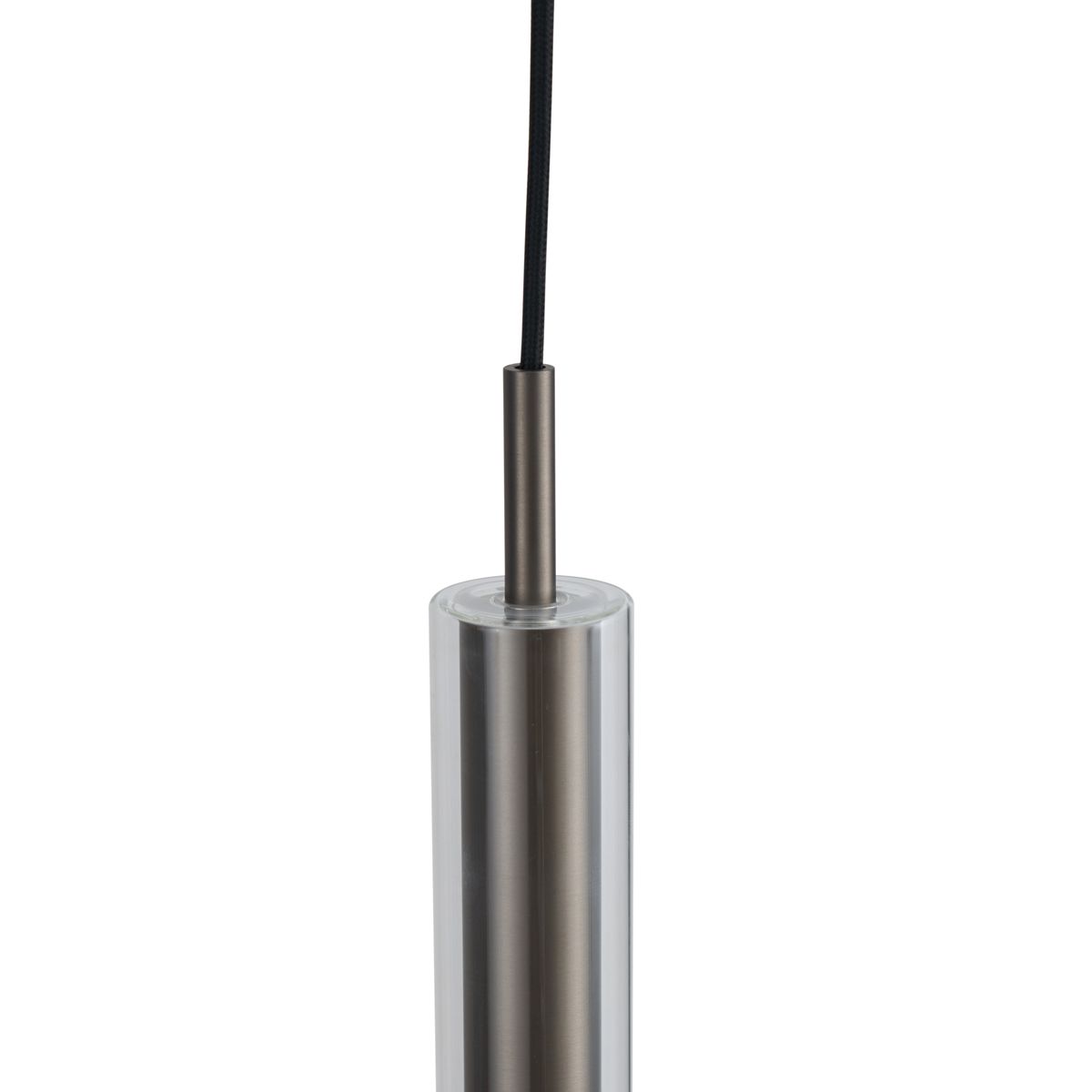 Moderne spot gunmetal met helder glas voor railsysteem 1-fase - Slimline Loyce