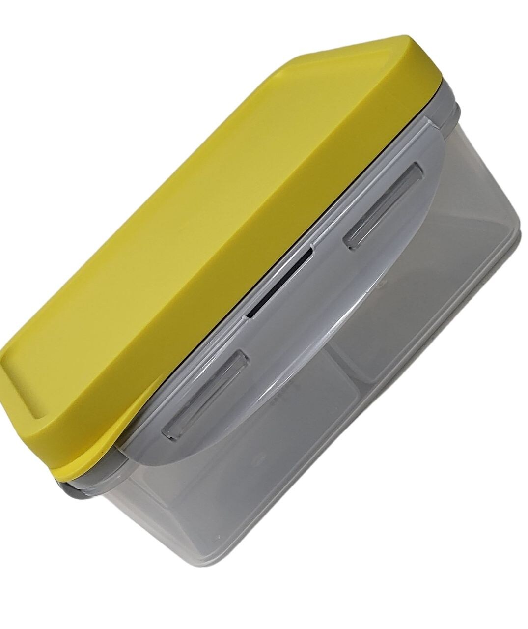 Lunchbox 3 in1 Brotdose 3 Fächern mit Messer Gabel Löffel gelb