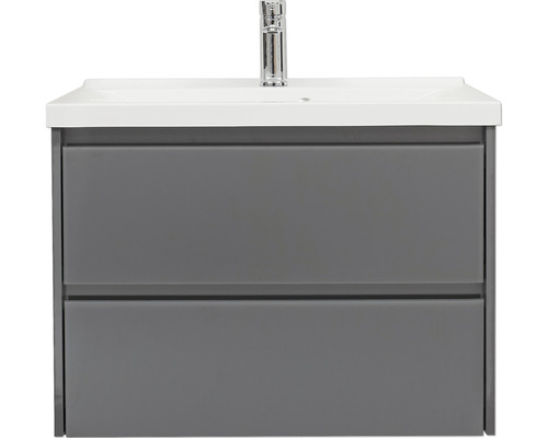 Pelipal xpressline 3261 grijs wastafelmeubel met glazen front BxHxD 75 x 52,9 x 42 cm