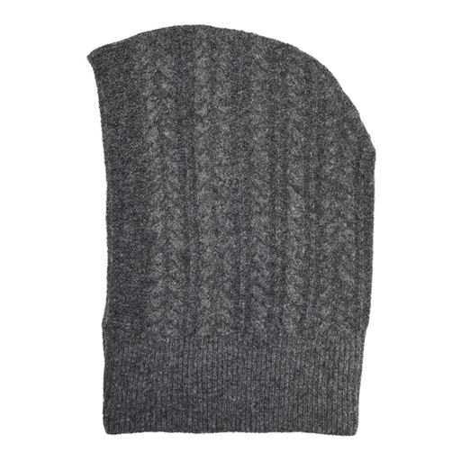 Vero Moda Sia Cable Balaclava, Dark Grey Melange