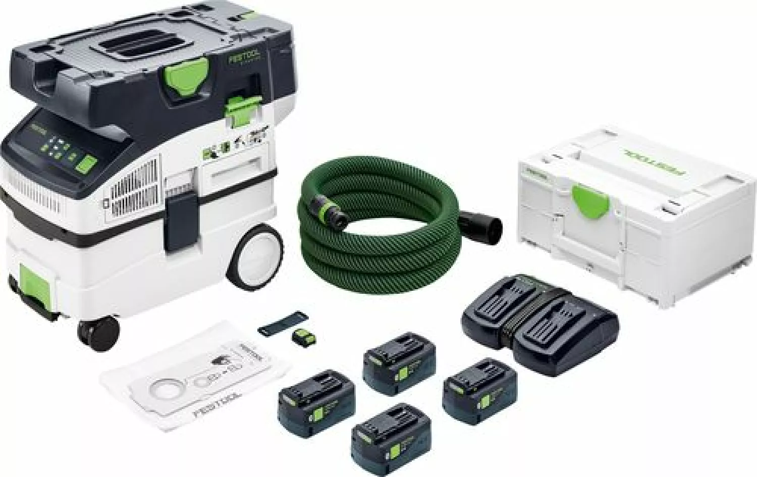 Festool CTMC MIDI I-Plus 36V (2x18V) Li-Ion accu stofzuiger set (4x 5,0Ah) in systainer - 3100l/min - Stofklasse M