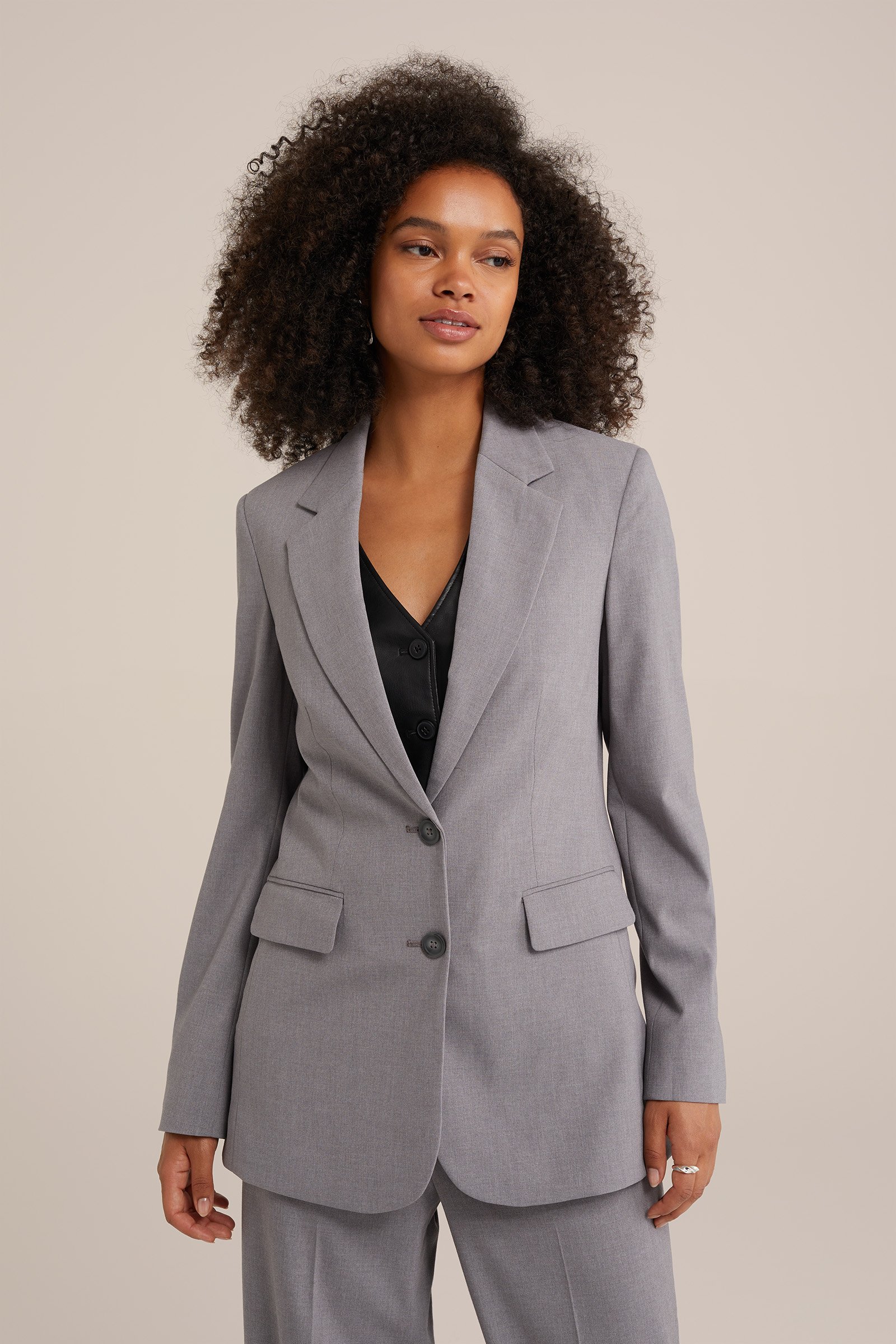 regular fit blazer WE Fashion Grijs