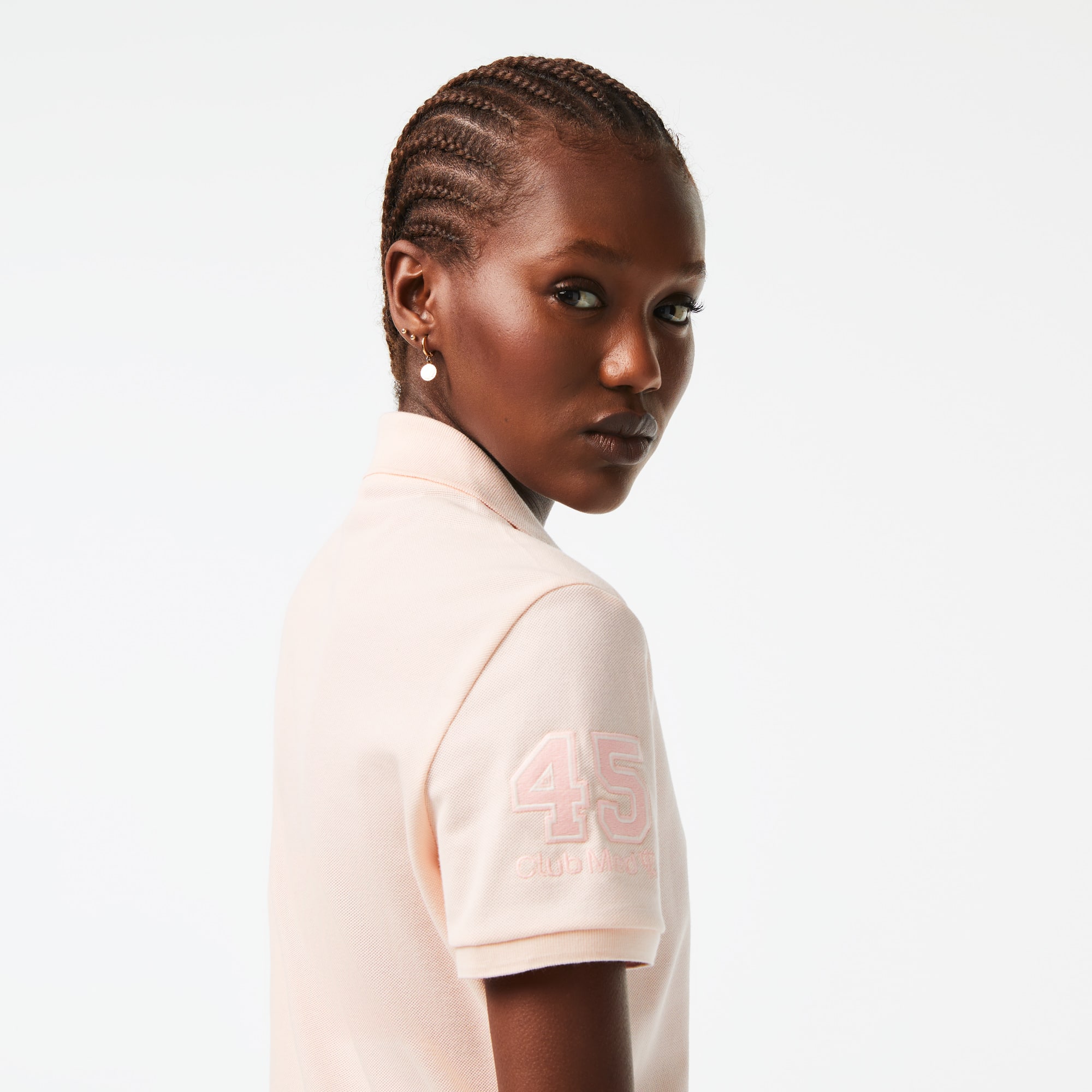 Polo Lacoste x Club Med en coton uni Manches Courtes - Rose - Lacoste - Femme