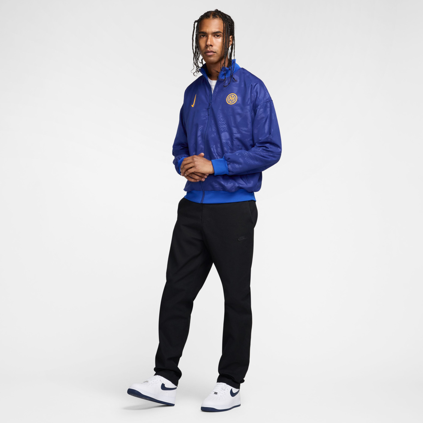 Nike Inter Milan Anthem Trainingsjack Full-Zip 2024-2025 Donkerblauw Blauw Goud