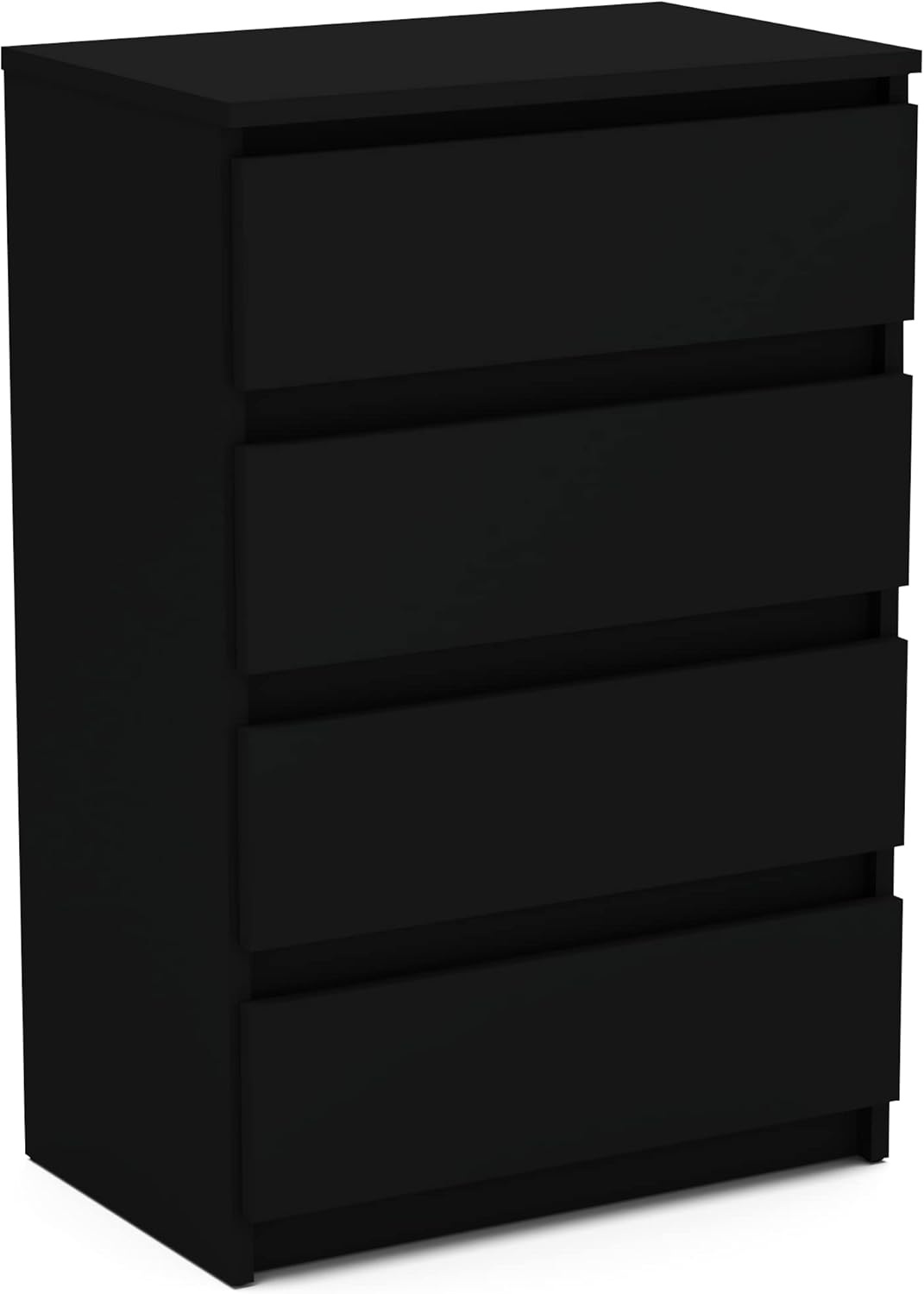 MRBLS Kommode mit 4 Schubladen Sideboard Schubladenschrank Kleiderschrank Modern Möbel mit Schubladen für Ihr Schlafzimmer (Schwarz Matt) – 60 x 92,5 x 33,5 cm (B/H/T)