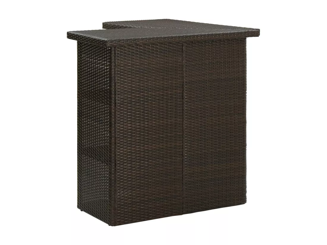 Table d'angle de bar Marron 100x50x105 cm Résine tressée