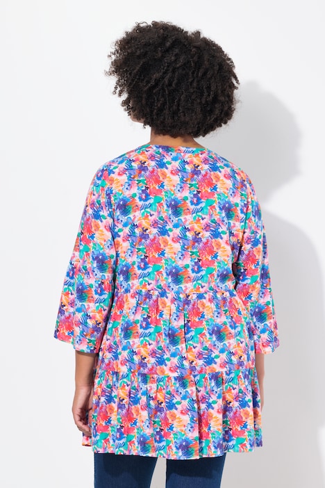Long-Tunika, Classic Fit, floraler Druck